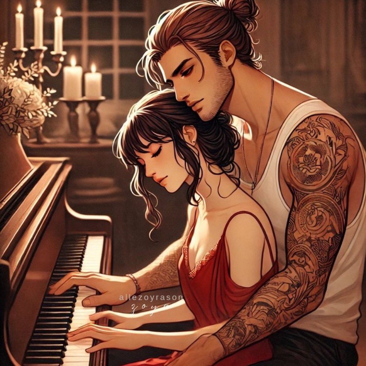 lizziecorvere's tweet image. Entrei e toquei minha melodia, as duas melodias parecendo fluir ao redor uma da outra. Era mais bonito do que qualquer coisa que eu já ouvi.Os olhos de Nino estavam no meu rosto enquanto ele tocava a música de memória sem hesitar, mas tive que devolver o meu olhar para as teclas+