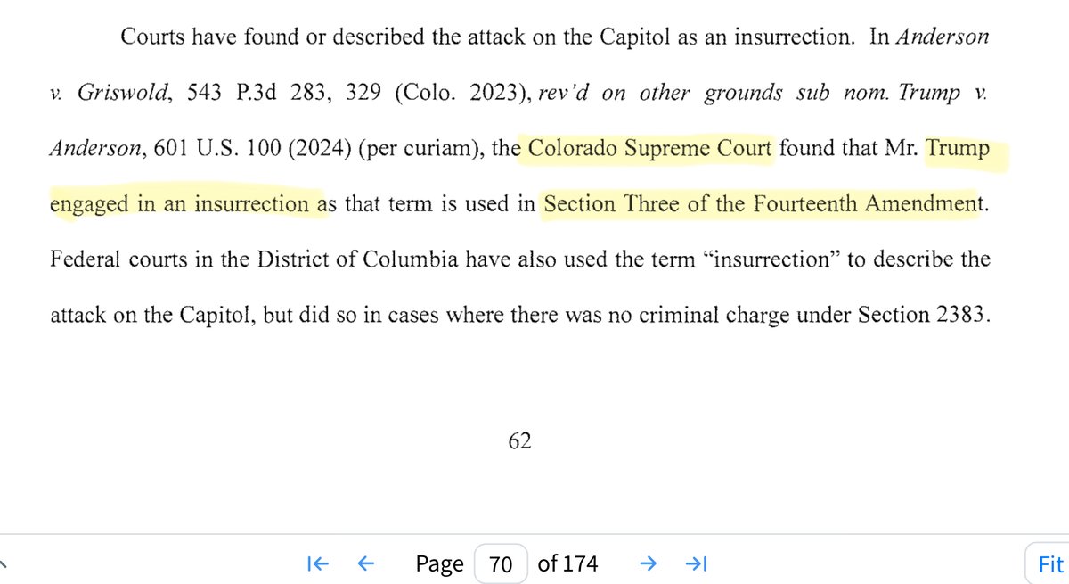 KellyKarmaQueen's tweet photo. Colorado Supreme court decision found that Trump engaged in an insurrection. 14th Amendment Sec 3 

Republicans ran an UNQUALIFIED CANDIDATE 
to HOLD the office of President. https://t.co/m4DfKj5ded