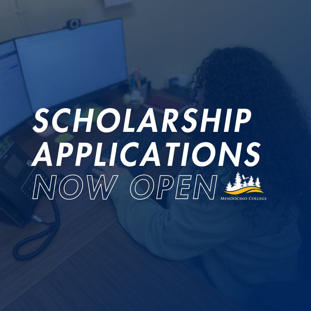 Don’t miss out on scholarships for the 2025-26 academic year!

To apply, visit: mendocino.academicworks.com

Log in with your Mendocino College credentials. If you don’t have an account yet, apply for admission for Fall 2024 or Spring 2025 first.