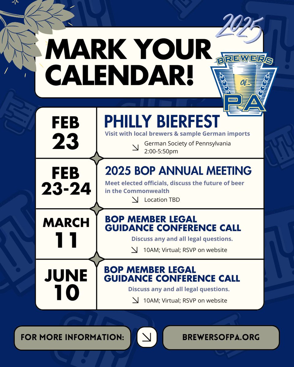 BrewersofPA's tweet photo. Make sure to join us for Philly Bierfest at the German Society of Pennsylvania, our annual meeting (location TBD), and all of our virtual conference calls. We look forward to spending another year with our loyal members, and welcoming new ones! https://t.co/vHYAHeCTnN
