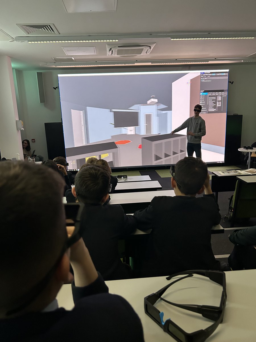 RGSTheGrange's tweet photo. 🏛️ Year Six visited Loughborough University yesterday for the final part of their 'Classroom of the Future' project! They reviewed designs and wore 3D glasses to bring them to life! 🕶️✨ #RGSTheGrange #YearSix #ArchitectureProject https://t.co/XcwK2cKod3