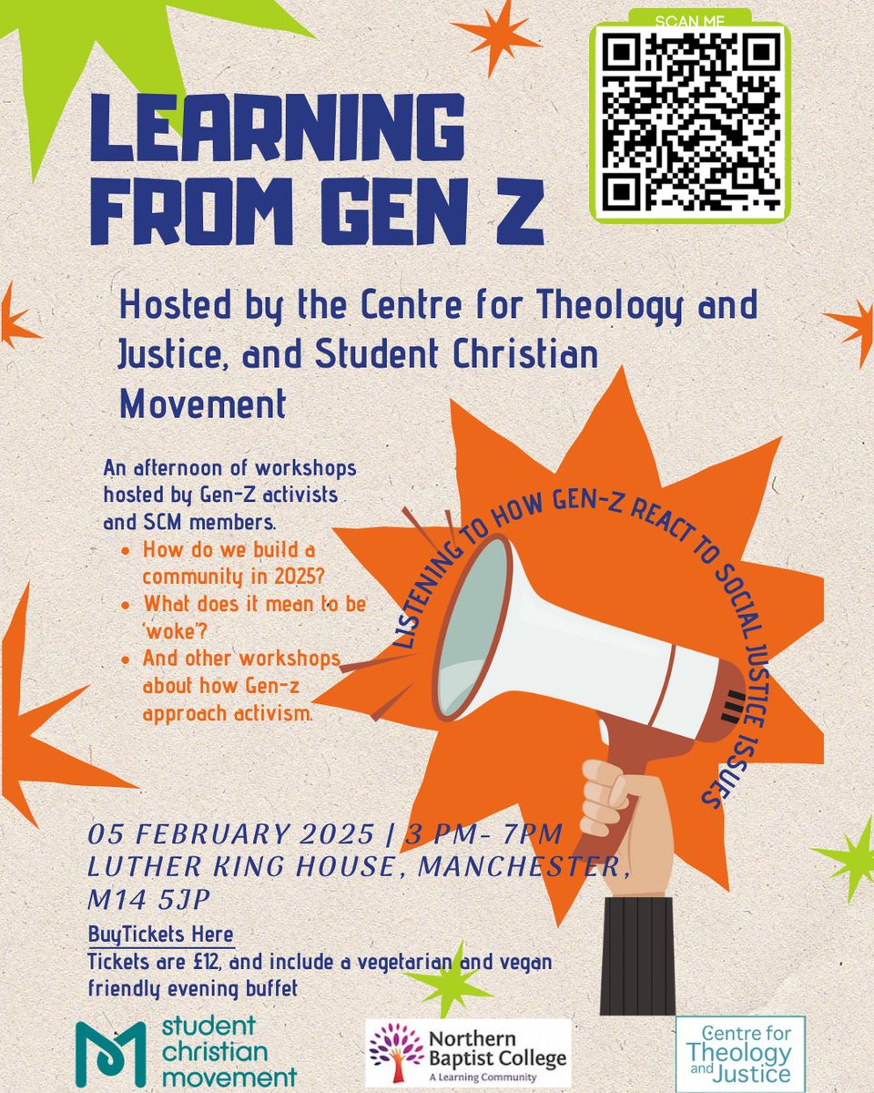 Luther King Centre (@lkcmanchester) on Twitter photo In February <a href="/SCM_Britain/">Student Christian Movement</a> and the Centre for Theology and Justice will be running and afternoon of workshops at LKC. Join them to hear from Gen-Z activists on topics such as community building, activism and what "woke" really means.
Buy tickets here: tickettailor.com/events/lutherk… In February <a href="/SCM_Britain/">Student Christian Movement</a> and the Centre for Theology and Justice will be running and afternoon of workshops at LKC. Join them to hear from Gen-Z activists on topics such as community building, activism and what "woke" really means.
Buy tickets here: tickettailor.com/events/lutherk…