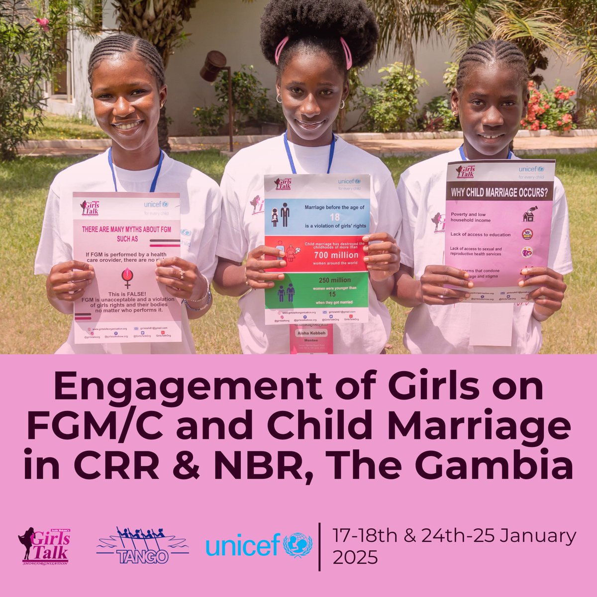 Girls Talk Show/Org (@girlstalkorg) on Twitter photo We are thrilled to be back in action! Over the next two weekends, our <a href="/UNICEFGambia/">UNICEF The Gambia</a>-funded project through <a href="/TANGO_Gambia/">TANGO Gambia</a> will engage 150 girls in the Central River Region and North Bank Region on #ChildMarriage and #FGM ✨👧
#GirlsEmpowerment #notofgm #stopchildmarriage We are thrilled to be back in action! Over the next two weekends, our <a href="/UNICEFGambia/">UNICEF The Gambia</a>-funded project through <a href="/TANGO_Gambia/">TANGO Gambia</a> will engage 150 girls in the Central River Region and North Bank Region on #ChildMarriage and #FGM ✨👧
#GirlsEmpowerment #notofgm #stopchildmarriage