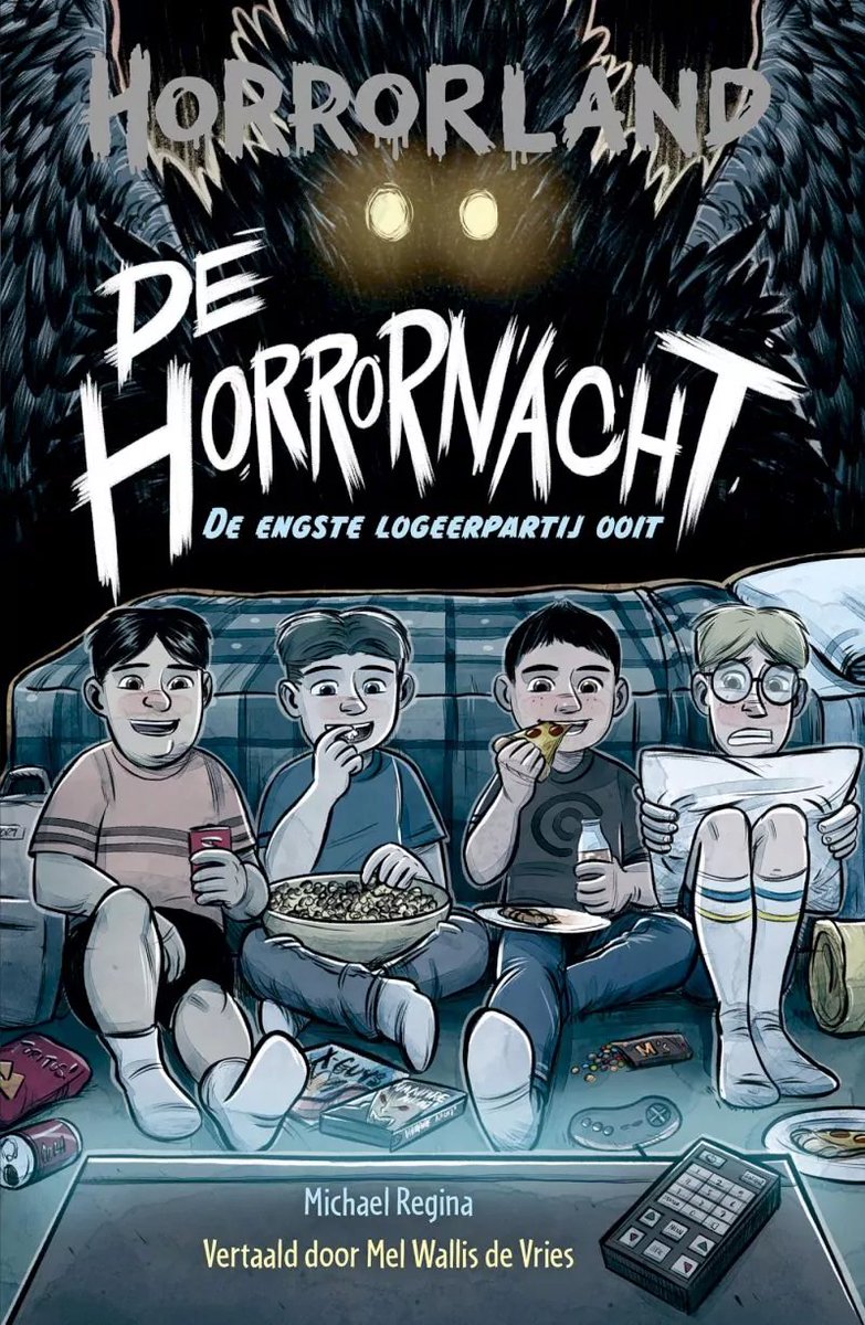 stripland_BENL's tweet photo. De #Horrornacht - De Engste Logeerpartij Ooit - is verschenen onder het #Horrorland label bij #Kluitman. Een avond vol #junkfood en #horrorfilms voor Matt en zijn vrienden. Maar met de nieuwe oppas lijkt iets vreemds. Zou ze een #monster zijn? #Weekend #Vrijdag #Horror #Griezel https://t.co/YpN0YmLRKO