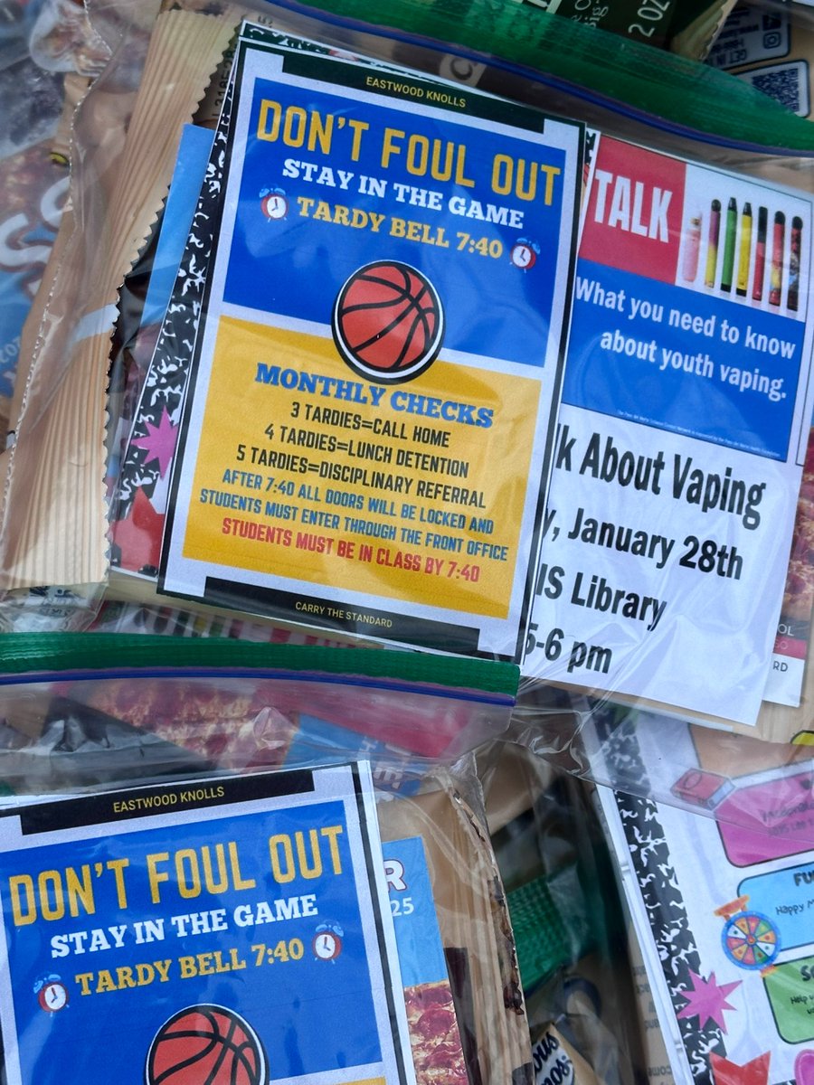 K1mberlyPerez's tweet image. This morning’s Information on the Go included:

✅ Interim Testing Dates 🗓️
✅ Stay in the Game Campaign ⏰
✅ Let’s Talk About Vaping Session 

Together, we’re Navigating Excellence @EastwoodKnolls!🐉💛💙

#OpenCommunication 
#SuccessStandards
#CarryTheStandard