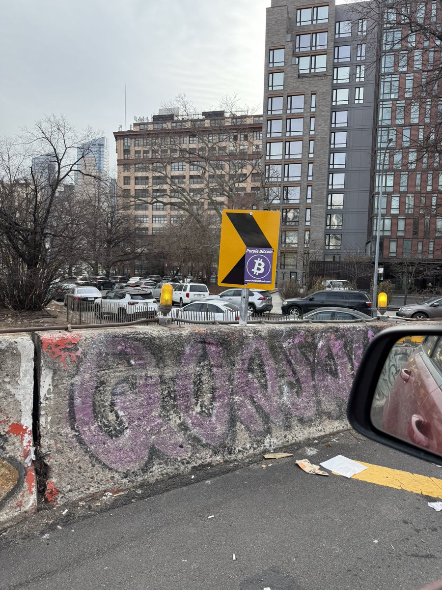 purplebitcoins's tweet photo. Spotted a Purple Bitcoin sticker holding strong at the highway exit. Solana and $pbtc making moves on every turn 🌆💰 #PurpleBitcoin #Solana #HighwayToCrypto #CryptoNYC #BitcoinSticker #SolanaMemeCoins #BlockchainOnTheGo #CryptoCulture #Web3NYC #NYCStreets” https://t.co/fUR0gmzEFy
