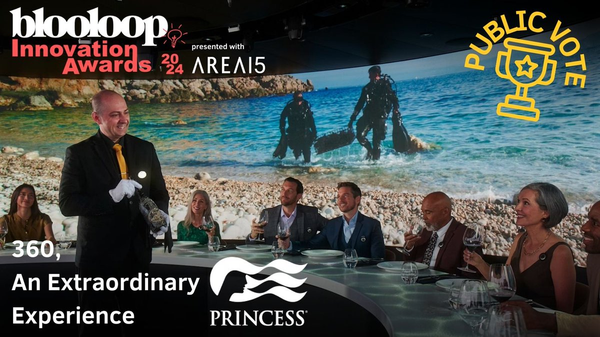Blooloop's tweet image. Congratulations to 360, An Extraordinary Experience from @PrincessCruises.

Winner of our Public Vote blooloop #InnovationAward.

tinyurl.com/2h78ryvn

Thanks to our friends at @AREA15official
