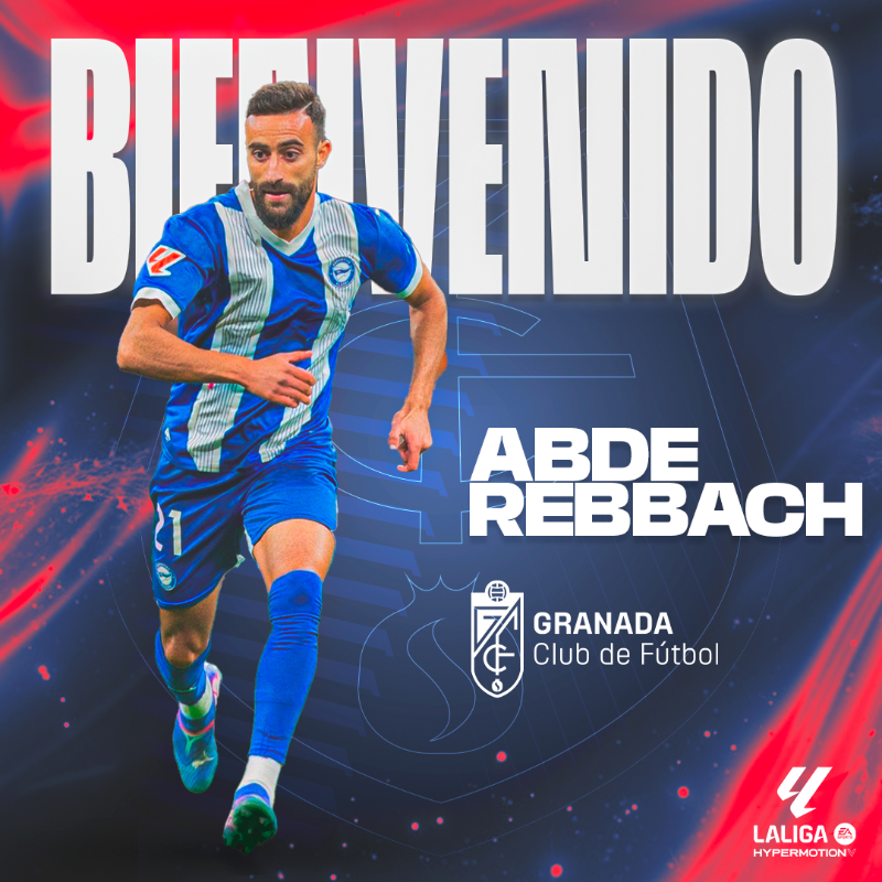 GranadaCF's tweet photo. ✍🏼 𝐎𝐟𝐢𝐜𝐢𝐚𝐥: Abde Rebbach, nuevo jugador del Granada CF.

#AbdeRebbachRojiblanco