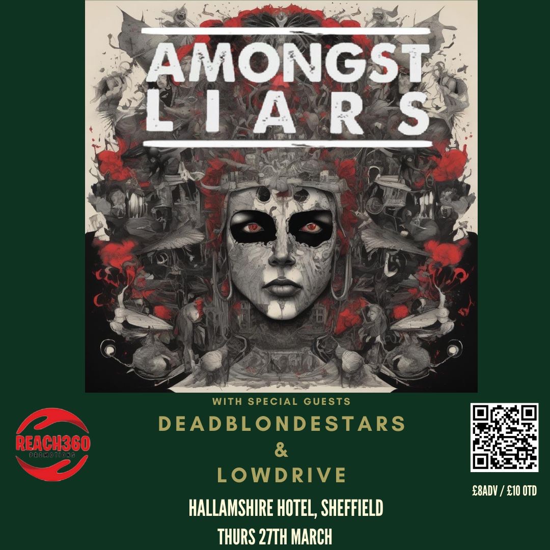 DeadBlondeStars's tweet photo. Very happy to announce that we'll once again be supporting the mighty @amongstliars on the Sheffield leg of their latest tour! We're also dragging our good friends Lowdrive along for the ride!

Tickets: https://t.co/p13lSHDBhi https://t.co/NWaJmGJIHr