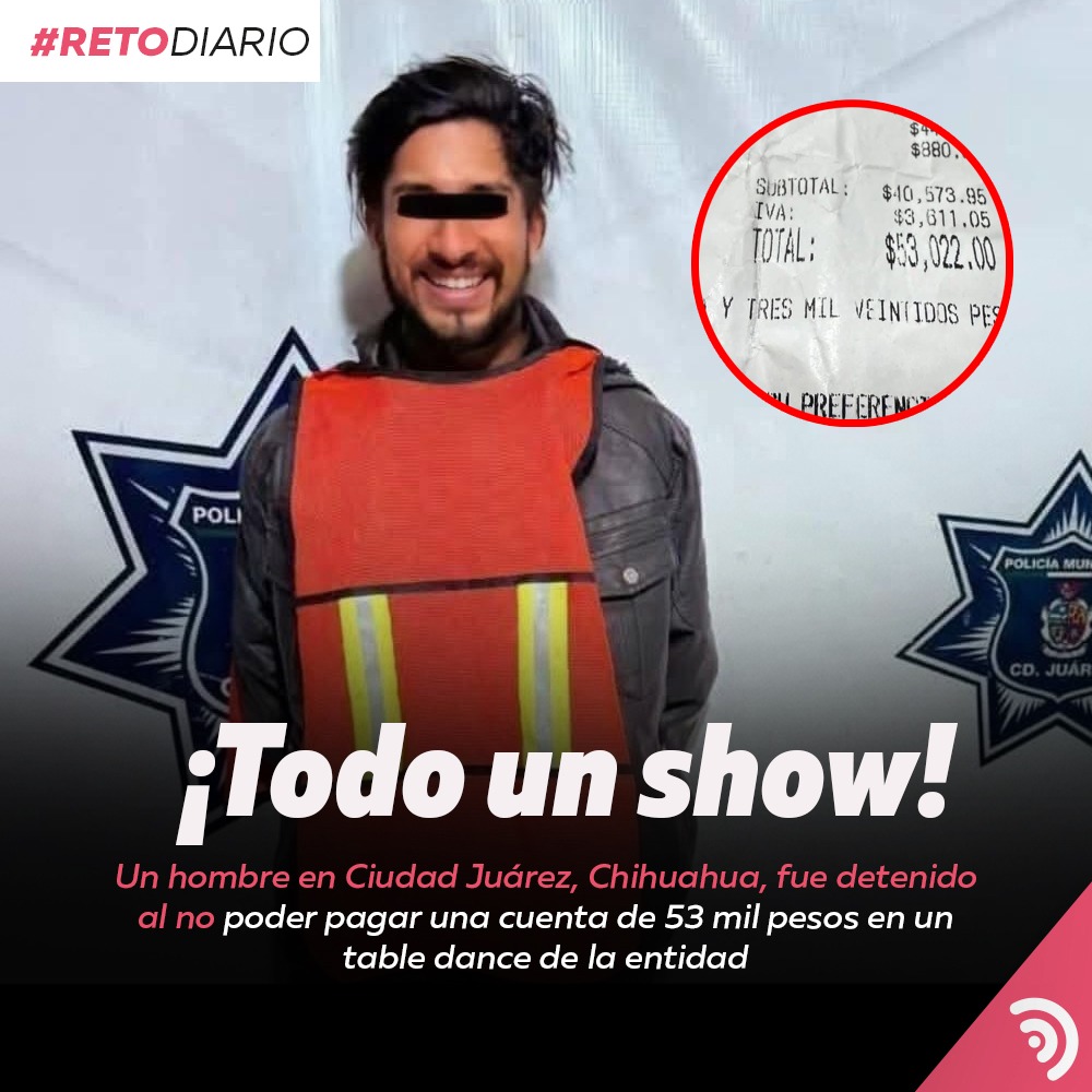 retodiariomx's tweet image. ¡Bien bailado! 

Este hombre fue detenido al no poder pagar una cuenta de poco más de 53 mil pesos, supuestamente acumulados por ingerir bebidas alcohólicas y disfrutar de bailes exóticos en un #tabledance

Todo dio un giro cuando el negocio de entretenimiento para adultos…