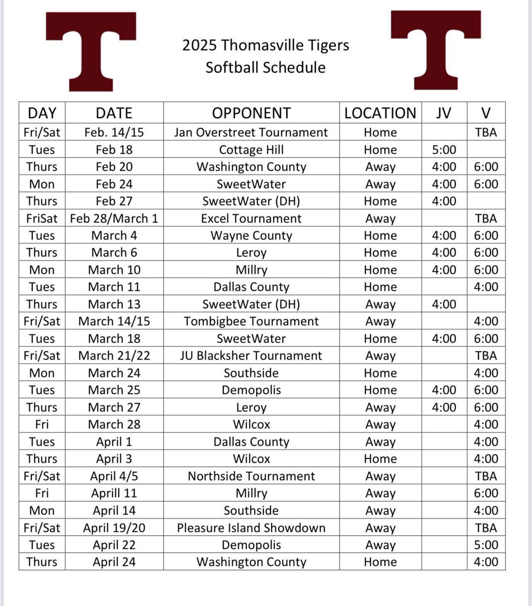 2025 Schedule! 29 days to go!!
