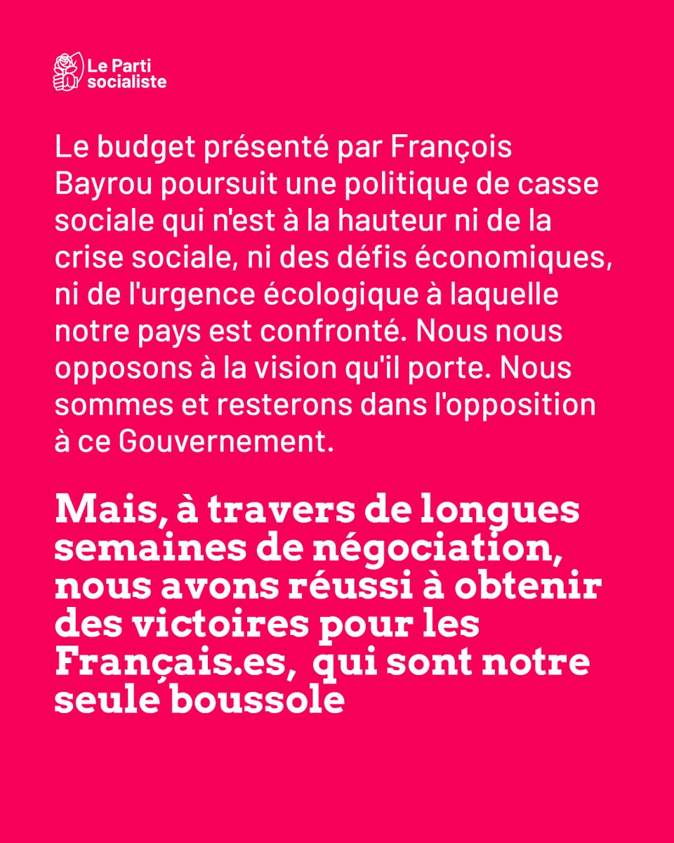 Jusqu’au bout, nous avons tout fait pour arracher des victoires pour les Français•es.
Nous aurions aimé aller plus loin, mais nous avons décidé de donner toutes ses chances à la négociation.
Si nous avons le sentiment que c’est verrouillé, nous déposerons une #MotionDeCensure ⤵️