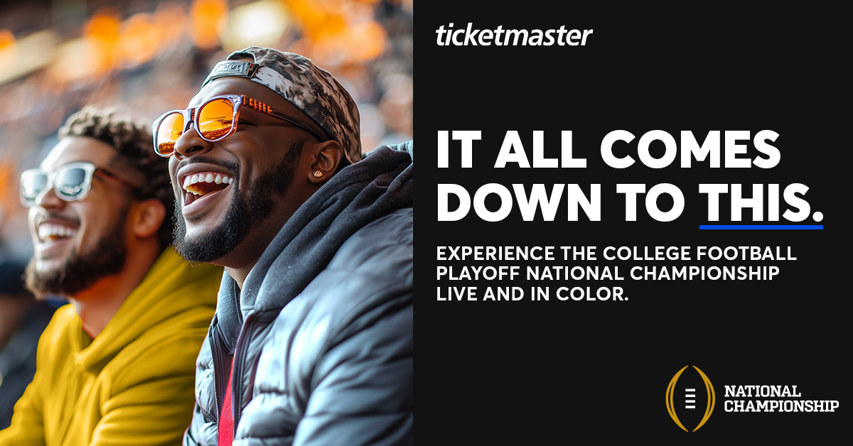 College Football Playoff (@cfbplayoff) on Twitter photo There’s nothing like being in the stands to experience the excitement of college football’s biggest game live and in color!
Be there live when Ohio State and Notre Dame meet in the #CFBPlayoff #NationalChampionship. Tickets are available now with <a href="/Ticketmaster/">Ticketmaster</a>! There’s nothing like being in the stands to experience the excitement of college football’s biggest game live and in color!
Be there live when Ohio State and Notre Dame meet in the #CFBPlayoff #NationalChampionship. Tickets are available now with <a href="/Ticketmaster/">Ticketmaster</a>!