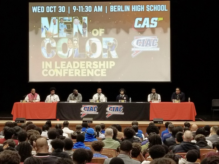 BloomfieldPS's tweet photo. The Young Men of Excellence Club had an amazing time at the CIAC Men of Color Leadership Conference! Special shoutout to our students, including Chris Prescott, for participating as students and staff. Chris served as a panelist and breakout presenter sharing wisdom &amp; inspiration https://t.co/yZcg38XWJj