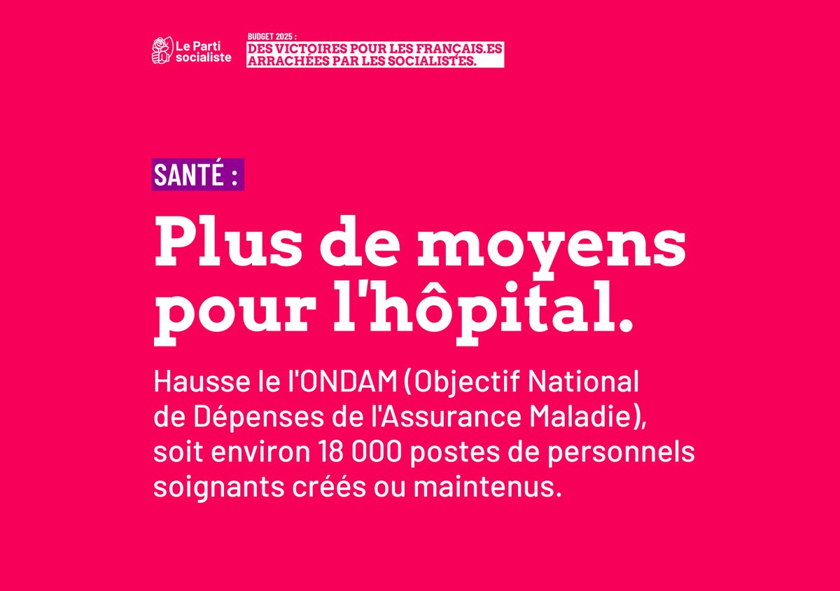 Grâce aux socialistes, dès demain, la réforme des retraites injuste d’Emmanuel Macron sera remise en débat autour des partenaires sociaux, sans aucun tabou, pas même l’âge de départ à la retraite.

Nous nous sommes battus pour un meilleur accès au soin et la défense de l'hôpital.