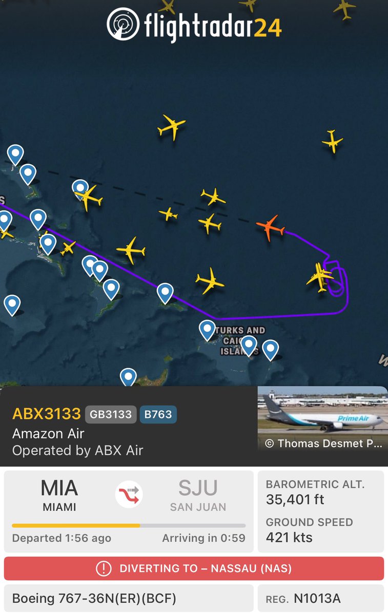 MuskBeSaid's tweet photo. BREAKING: Several aircraft are diverting or are in mid-air holds as Starship Flight 7 comes back to Earth.

#JBU353 from Fort Lauderdale &amp; #JBU2137 from New York JFK seem to be the only passenger aircraft affected. https://t.co/yw56kkdV51