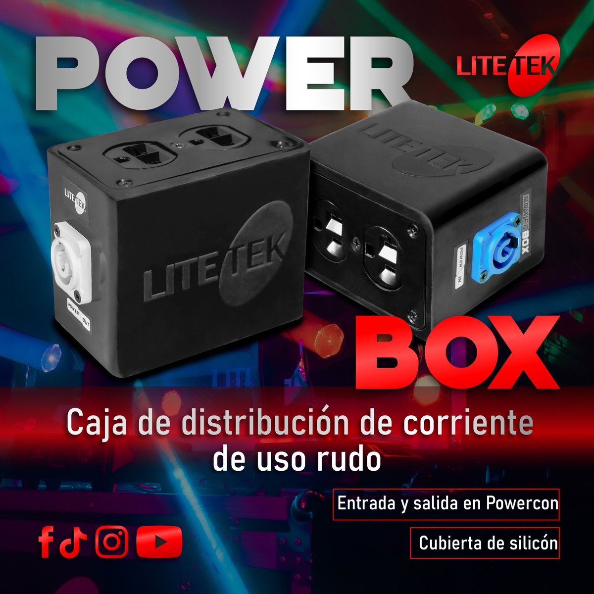 LiteTekMx's tweet image. ¡Manten un buen flujo de corriente en tus shows!
Descubre la #Powerbox, caja de distribución de corriente con cubierta de silicón 
¡ideal para uso rudo!
4 tomas de corriente + Entrada y salida en Powercon
¡Ya disponible con distribuidores autorizados!