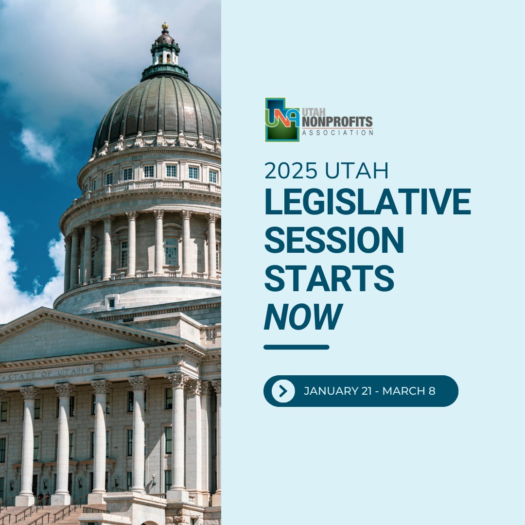 The 2025 Utah Legislative Session starts now! 🏛️ Mark your calendar—January 21 to March 7 is your chance to advocate, engage, and make a difference! Stay tuned for updates, resources, and ways to get involved. Let’s work together to amplify nonprofit voices this session!