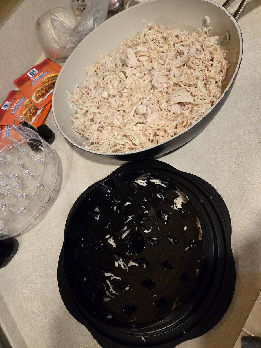 If you are in the market to find an easy way to shred chicken and a budget friendly purchase, you should look into getting one of these  amzn.to/40j0jKv comes in multiple colors.  Took me minutes to shred chicken for dinner.   And it is dishwasher safe.