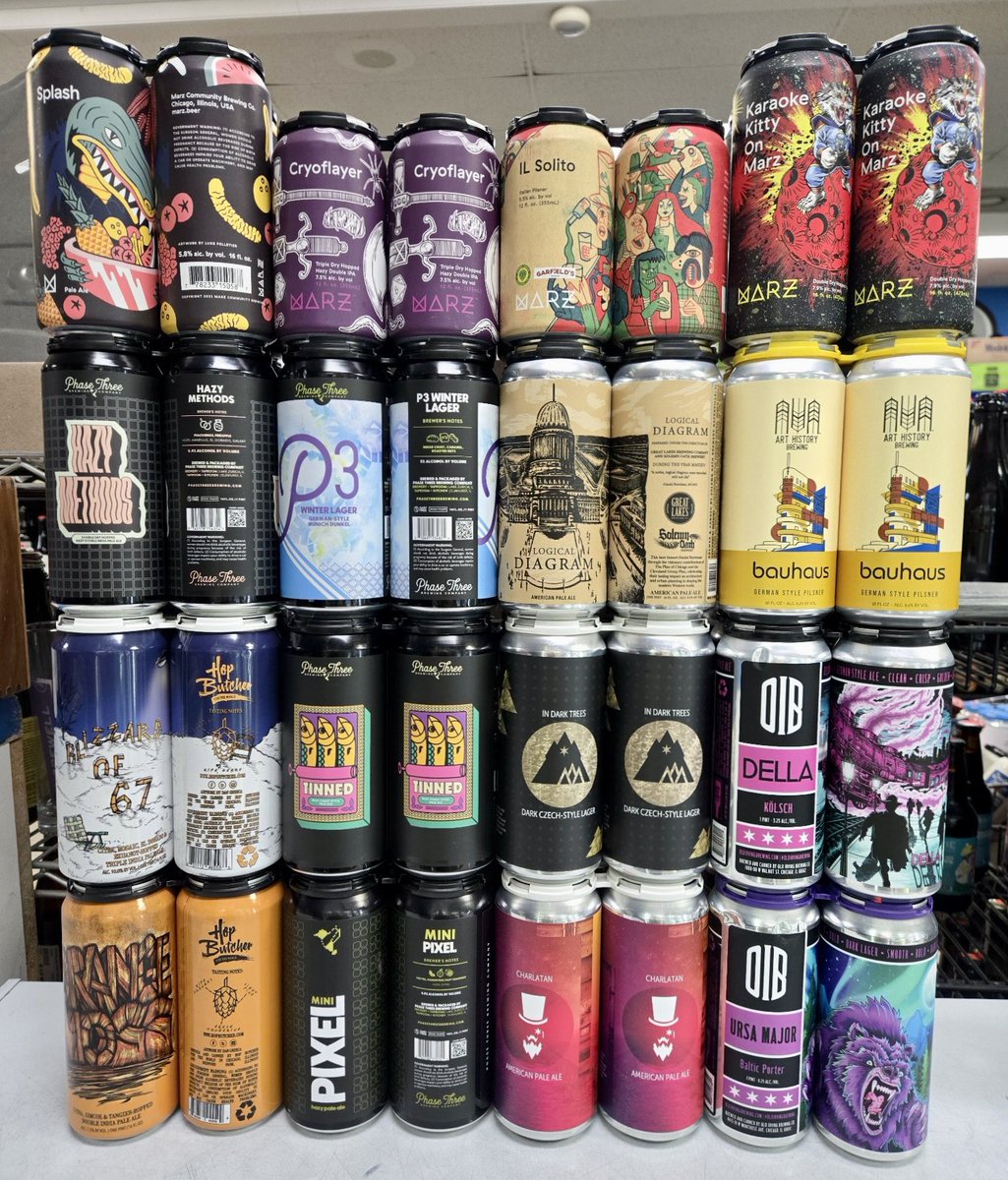 caponeliq's tweet photo. Keeping it local today!! @HopButcher @marzbrewing @OldIrvingBeer @phasethreebrew @solemnoathbeer @Arthistorybrew1 @maplewoodbeer #chicagocraftbeer https://t.co/S8JZtX5rLV