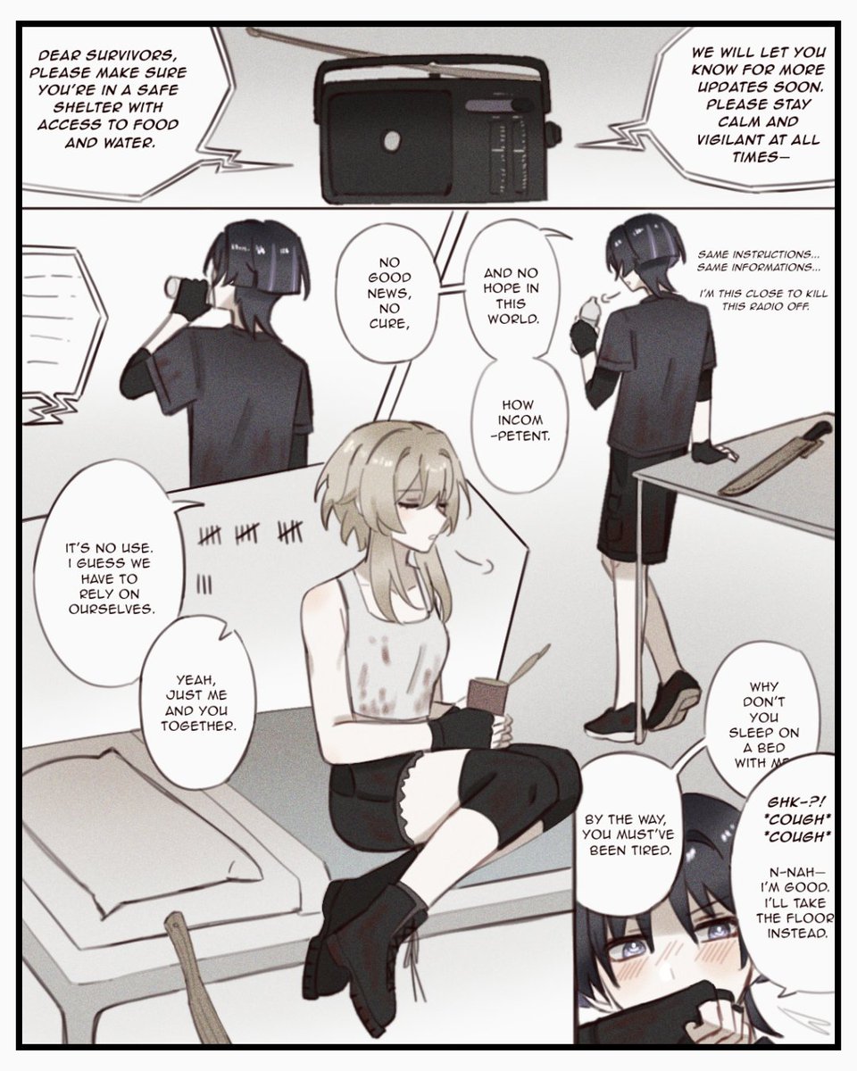 ayanime_aya's tweet photo. (2/3) - “My surviving days with you.” Zombie Apocalypse AU 1/9 panels

here's a long awaited part 2, was taking a good break🚶‍♀️

#scaralumi #wanlumi https://t.co/ovDqmS3jtL