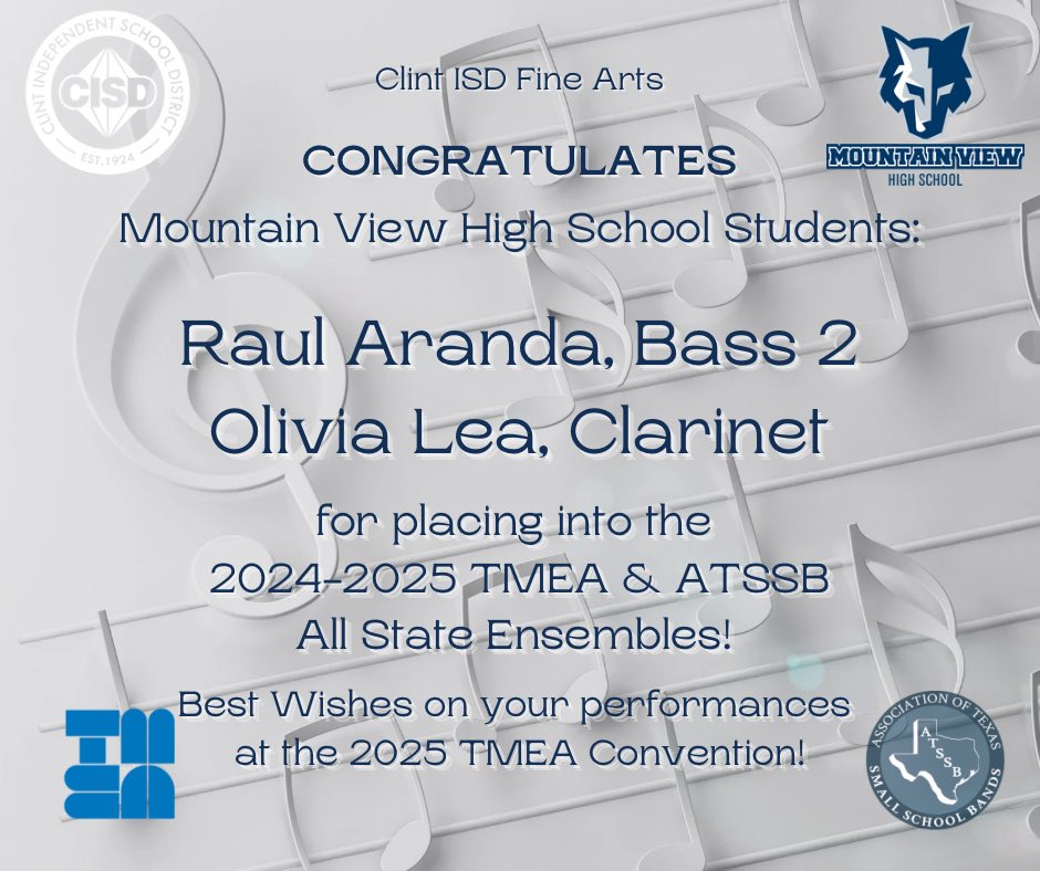 CISD_Fine_Arts's tweet photo. Congratulations Lobos!! #YouMakeUs #ClintISD https://t.co/VKYmfrLY1o