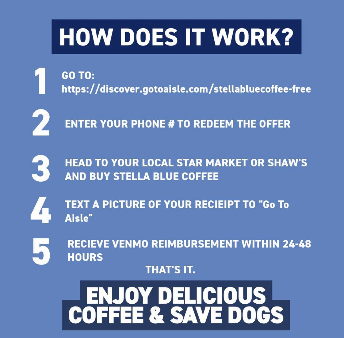 Hey Huskies! Head to your local Shaws or Star Market to get FREE <a href="/StellaBlueCoff/">Stella Blue Coffee</a> + a chance to be featured on your UGA Barstool and Stella Blue Coffee when you tag us in your product pics! 

discover.gotoaisle.com/stellabluecoff…