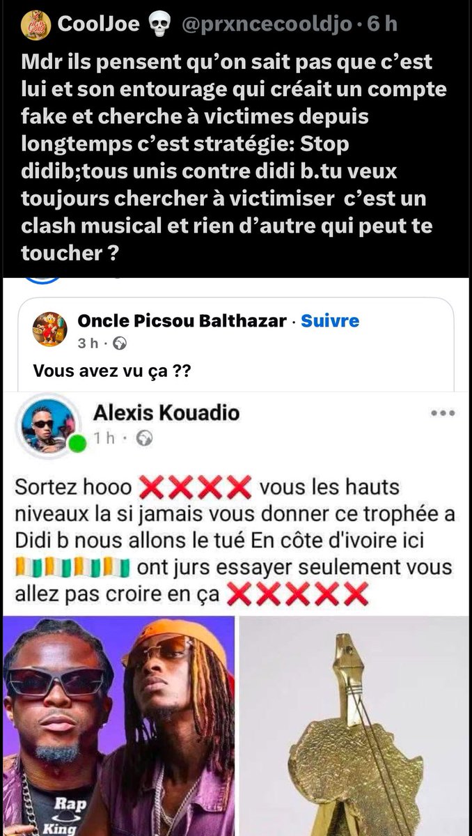 prxncecooldjo1x's tweet photo. Je savais que la conspiration était impliqué dans cette histoire,dès que didi à republier sur Facebook je fais sortir un tweet et apres j’ai vérifié le compte du mec à ma grande suprise il est de la conspi ils veulent victimiser avec les slogan stopdidib.voulant accusé le 1x https://t.co/FLJXwMAs0v