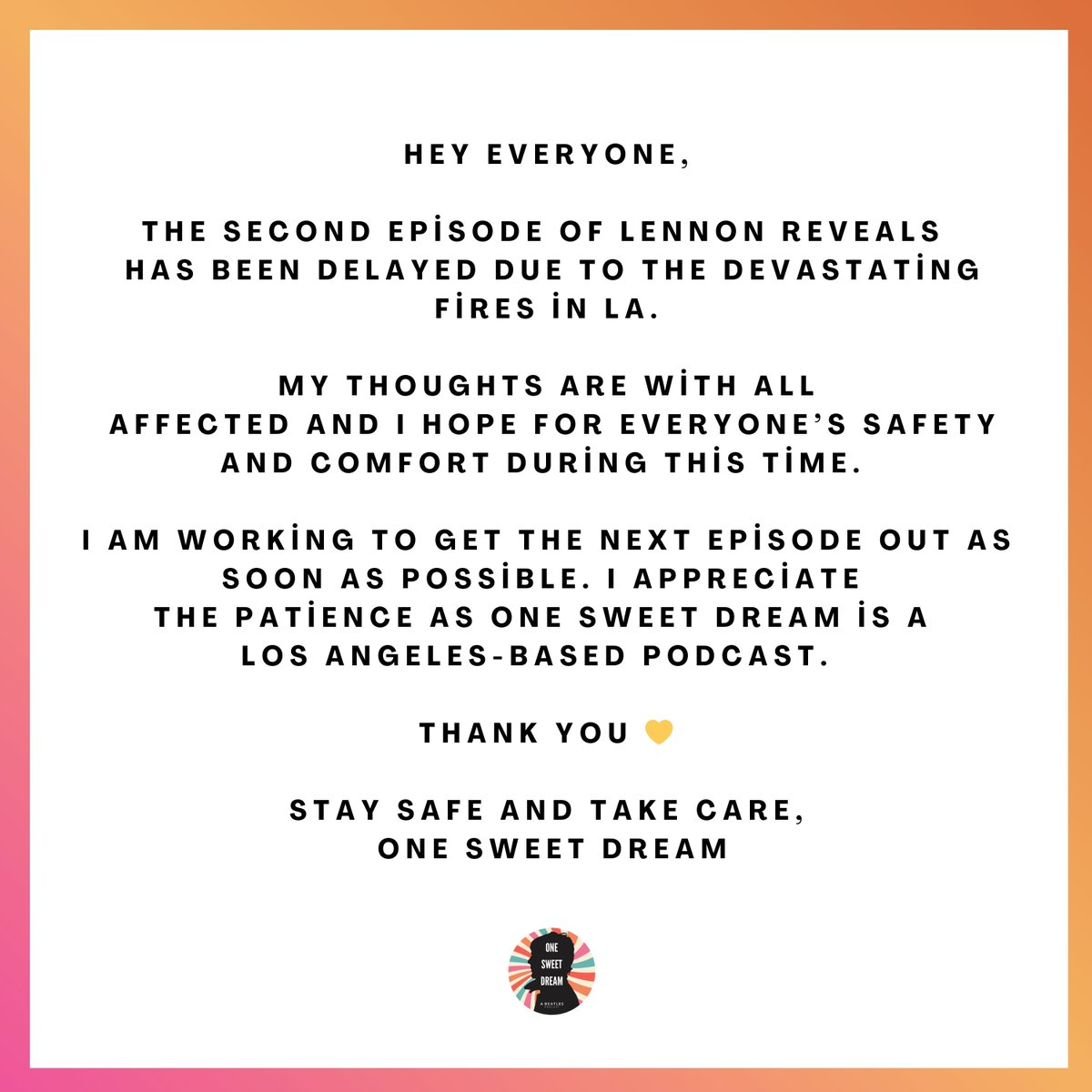 One Sweet Dream Podcast tweet media