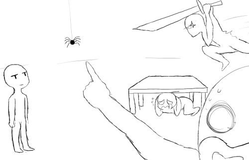 Intaneloid11's tweet photo. Ikuto and Marky scared by a spider
Benja trying to kill it
and Saiboto seeing everything with indifference
Characters by: Me, @Blackpeacock100 @Ikuto56 and @YellowDumbMichi
Tags:
#Meme #Furryart #UTAU #Furry #Furloids
My version // Original Image https://t.co/VpNQ2aovLY