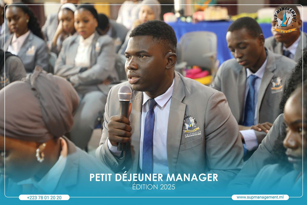 supmali's tweet photo. 🎓 Petit Déjeuner Manager avec Mme Tounkara Oumou Touré
Nos étudiants de L3 Finance Management & M1 Ingénierie Financière ont échangé avec Mme Tounkara Oumou Touré, Directrice de l’Agence Principale de la BCEAO au Mali.
#SupManagement #Leadership #Finance #Inspiration https://t.co/SY9RxHLGlE