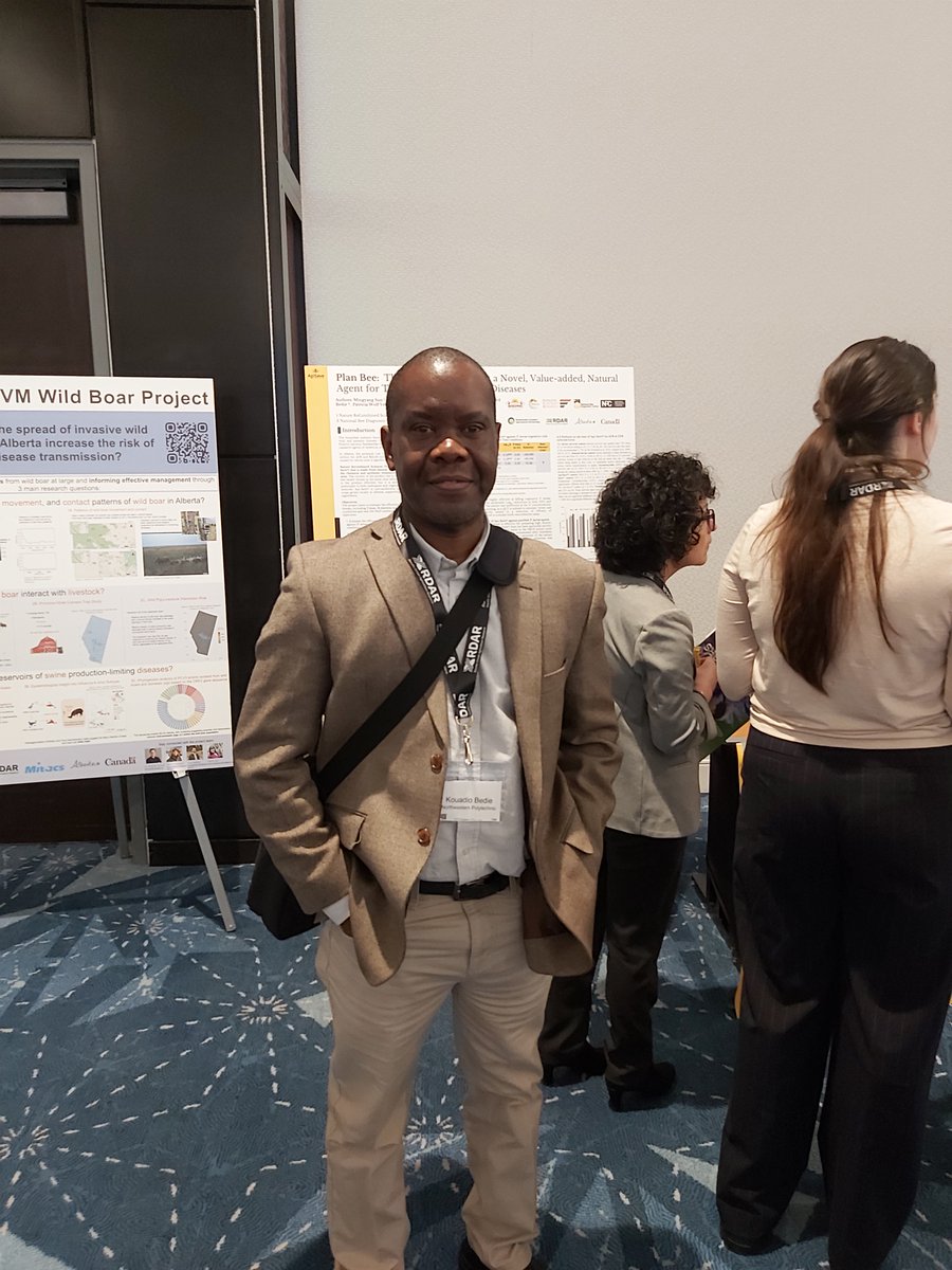 NWP_ARI's tweet photo. Our Research Lead for ABARC, Dr. Kouadio Bedie, is connecting with Alberta's agricultural community and learning about innovative research projects that are shaping the future of agriculture in our province at the 2025 RDAR Research Showcase in Edmonton! https://t.co/NIzmph3b9z