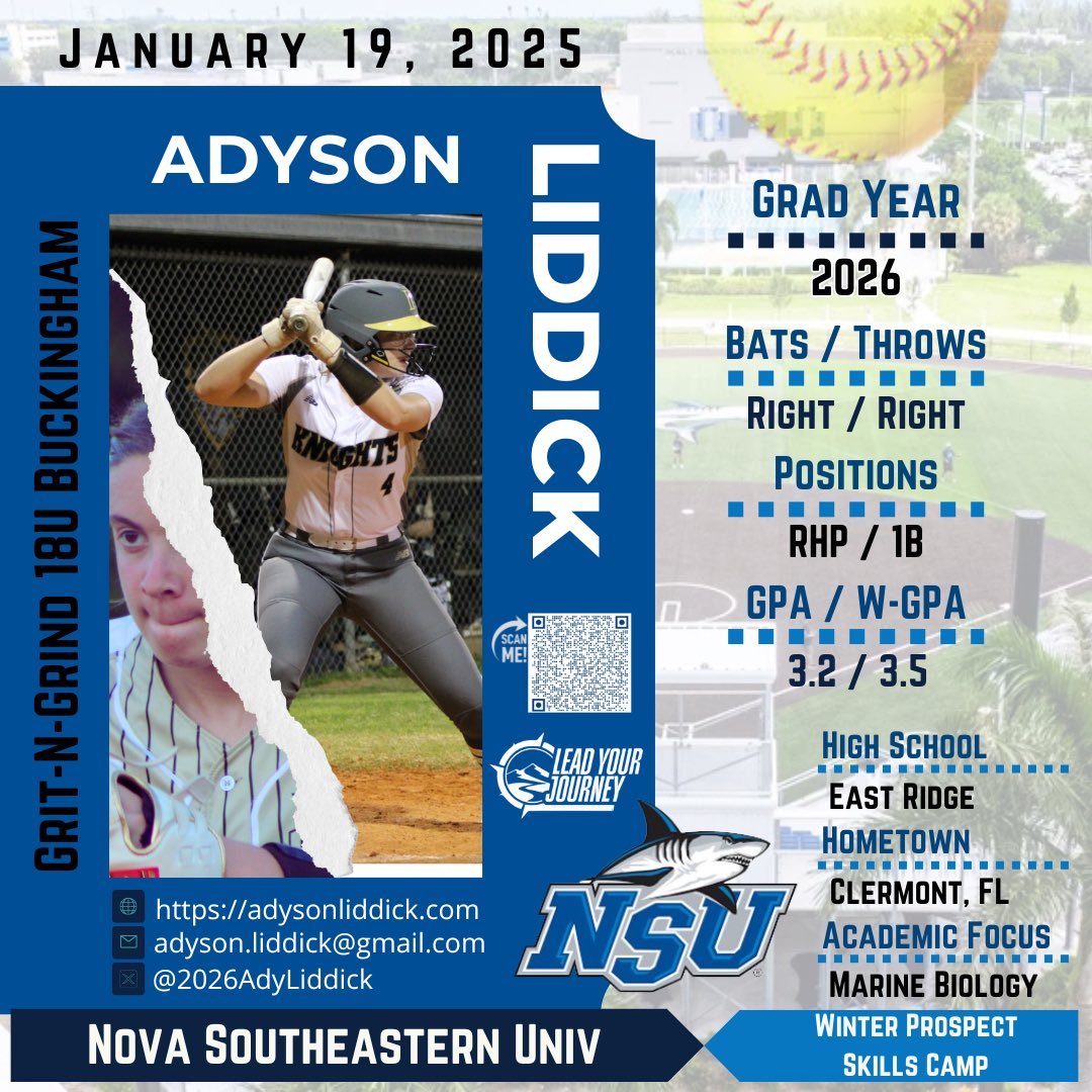 Adyson Liddick 2026 (@2026adyliddick) on Twitter photo Excited to attend <a href="/NSU_Softball/">NSU Softball</a> camp this Sunday! <a href="/60formeLYJ/">Lead Your Journey</a> <a href="/coachbuck1976/">Todd Buckingham</a> <a href="/jodi7us/">Jodi Bayles</a> @ronnegrete1 Excited to attend <a href="/NSU_Softball/">NSU Softball</a> camp this Sunday! <a href="/60formeLYJ/">Lead Your Journey</a> <a href="/coachbuck1976/">Todd Buckingham</a> <a href="/jodi7us/">Jodi Bayles</a> @ronnegrete1
