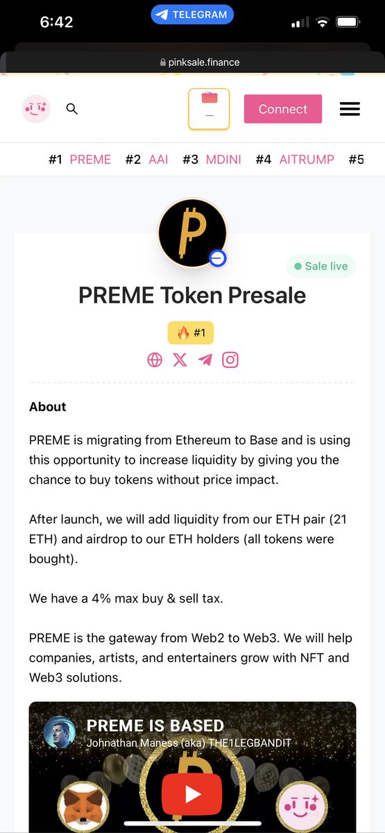 the1legbandit's tweet image. pinksale.finance/launchpad/base…

#1 already lets sell this out!! 
#PREME #BASE #FULEVEL