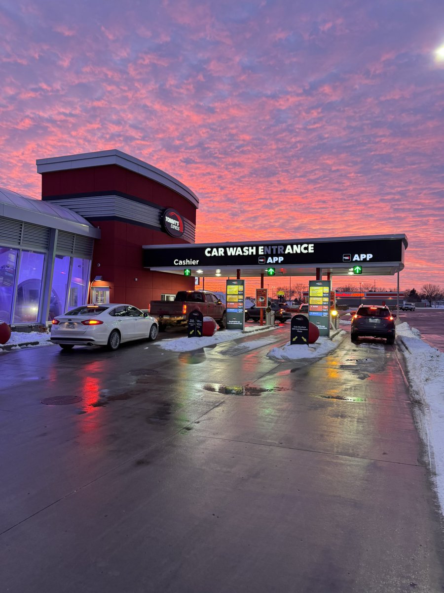 Can’t beat that view! 🌅 Swing by and wash off the winter grime! 🫧