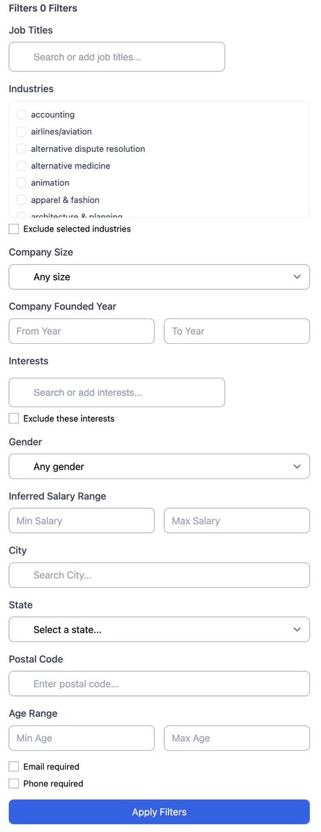 zeusleads's tweet photo. #ZeusLeads Feature Update: LOTS of new filters - company size, company founded, salary range, gender and #interests. Check it out now at https://t.co/V2INhtQTIU https://t.co/AcATndeIaW