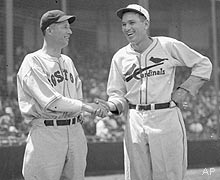 1936 All Star Game starting pitchers Lefty Grove and Dizzy Dean. The NL won 4-3 with Duzzy being the winning pitcher, throwing 3 shutout innings with 3 strikeouts.