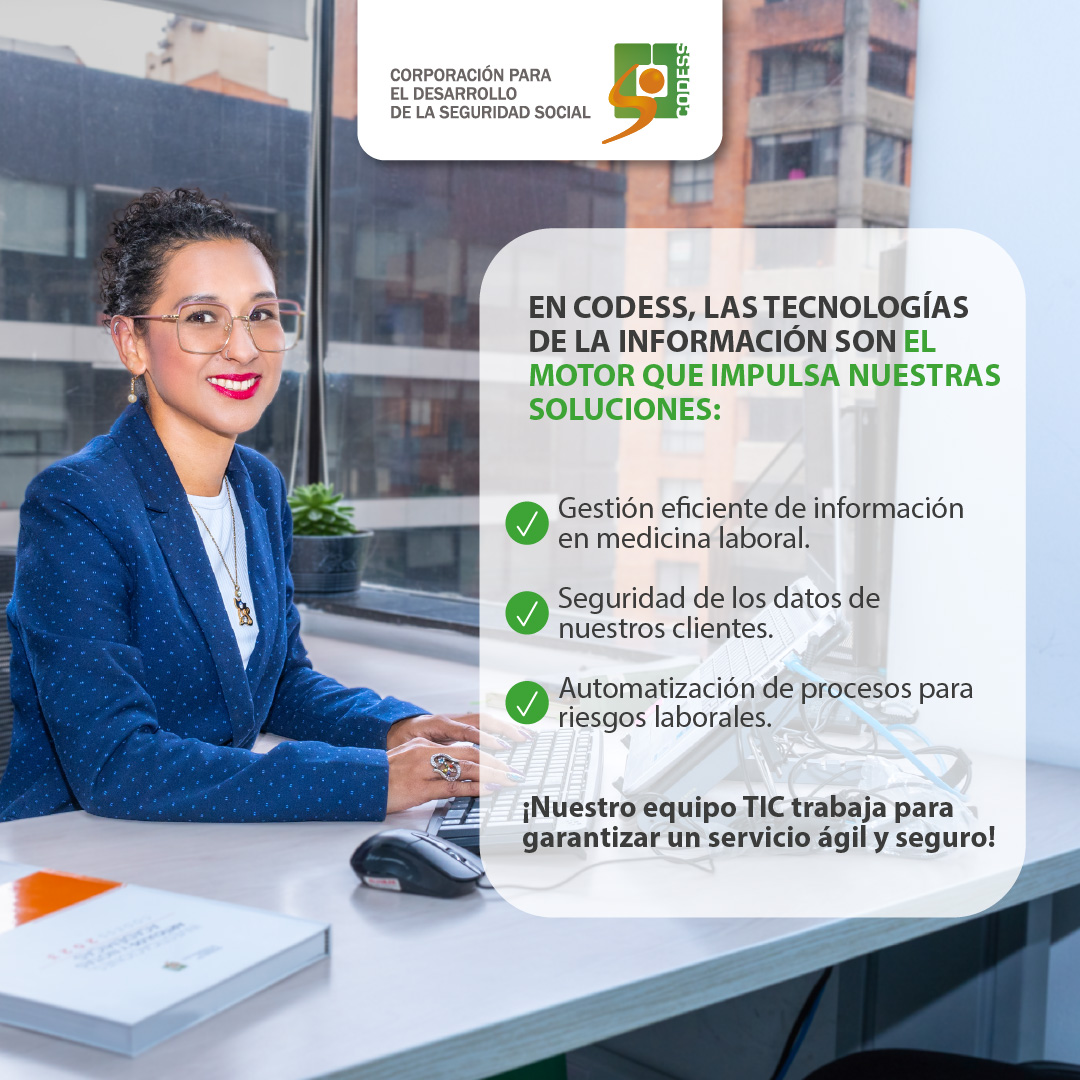codessco's tweet image. En CODESS, las TIC son clave para innovar. 🚀 Gestionamos información en medicina laboral y automatizamos procesos de riesgos laborales, garantizando agilidad y seguridad. 👉 Optimiza la gestión y protege a tu equipo con nosotros. ¡Contáctanos!

#TecnologíaYSeguridad #CODESS