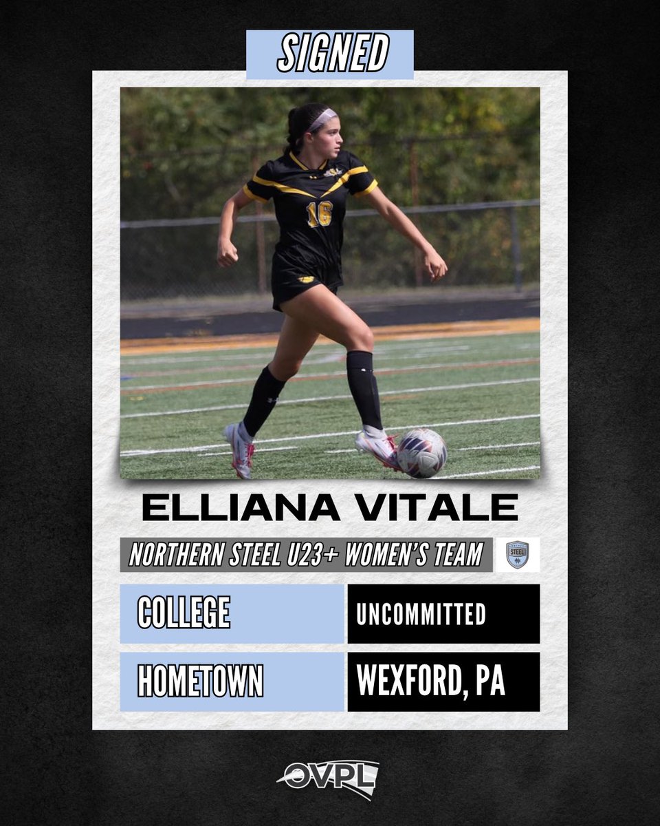 Join us in welcoming Elliana Vitale to the Northern Steel Women’s Team! A standout player from 2006/07 Steel Blue, Elliana brings incredible dedication and talent to the field. We’re excited to have her involved as we prepare for the OVPL season!

#OVPL2025 #NorthernSteelU23