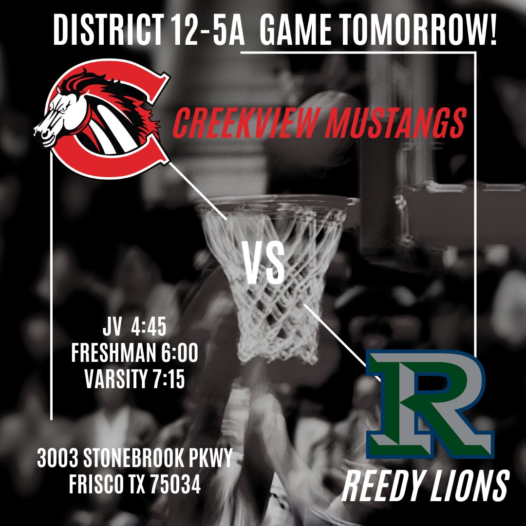 Creekview High School Boys Basketball (@creekviewhoops1) on Twitter photo Mustangs on the road tomorrow night! Come out and support! <a href="/SulakCFB/">Leon Sulak</a> <a href="/CoachOrtiz1/">CoachOrtiz</a> <a href="/creekviewvolley/">Creekview High School Volleyball</a> <a href="/hoopinsider/">Hoopinsider</a> <a href="/CreekviewLeads/">Creekview High School</a> <a href="/CreekviewAVID/">Creekview HS AVID</a> <a href="/CHS_MustangFB/">CreekviewFB</a> Mustangs on the road tomorrow night! Come out and support! <a href="/SulakCFB/">Leon Sulak</a> <a href="/CoachOrtiz1/">CoachOrtiz</a> <a href="/creekviewvolley/">Creekview High School Volleyball</a> <a href="/hoopinsider/">Hoopinsider</a> <a href="/CreekviewLeads/">Creekview High School</a> <a href="/CreekviewAVID/">Creekview HS AVID</a> <a href="/CHS_MustangFB/">CreekviewFB</a>