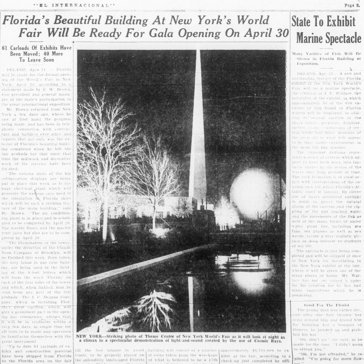 UFNDNP's tweet photo. The Trylon and Perisphere were large, #modernistic structures built for the 1939 World’s Fair. That year’s fair included rocket ships, #futuristic cars and factories.
Sources: https://t.co/EWpHPwWwTq https://t.co/9wtUHdO4o1 #RetroFuturism #ChronAmParty #VintageNewspapers https://t.co/gVL6RpAi17