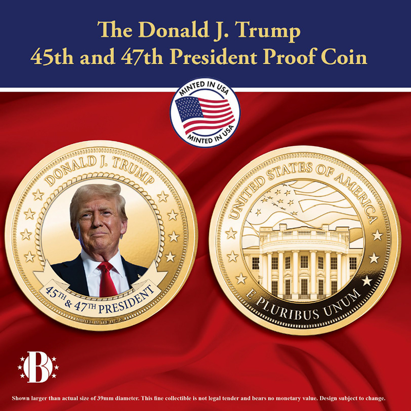 HamiltonCollect's tweet photo. Honoring President Trump’s historic win with an exclusive 24K Gold plated tribute! Shop Now!