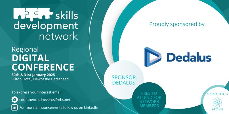 We are excited to once again be sponsoring the North East &amp; North Cumbria Digital Skills Development Network conference on 30-31 January Dedalus’ Mike Lee and Tracy McClelland will be sharing examples of the work we are doing with our customers to enable a more affordable, agile,