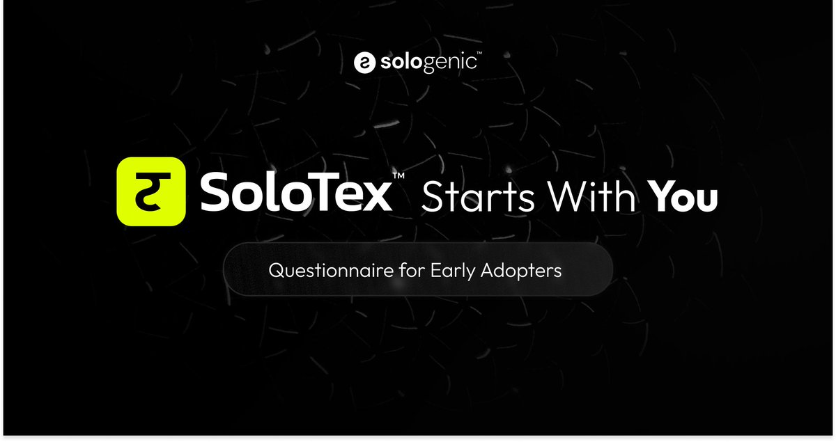 txRWAs's tweet photo. Your input can shape the future of tokenized finance.

As #SoloTex is built, this questionnaire will gather insights to understand preferences and needs to meet your expectations from day one.

Your feedback matters 👉 https://t.co/ueZkQv57Xu

#GoSOLO https://t.co/GihoyiJLdm