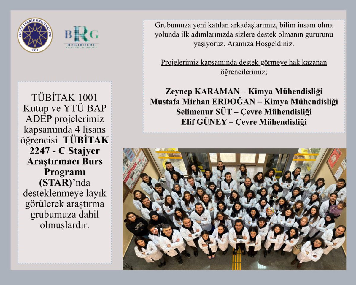 SezginBakirdere's tweet photo. Geleceğimizin teminatı gençlerimize yapılan yatırım en karlı yatırım…

1 verir 1000 alırsın

TÜBİTAK 2247-C STAR kapsamında 4 bilim sevdalısı genç araştırma grubunuza dahil oldu

Kimileri kutup, kimileri ağır metal, kimileri endokrin bozucuları çalışacak

Teşekkürler TÜBİTAK🧿🌺 https://t.co/elP0qN26Fj