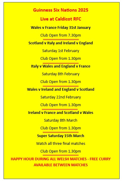 🍺 🏉 6 NATIONS @ THE RFC 🏉 🍺 

Happy Hr and Curry available!

Details below 👇