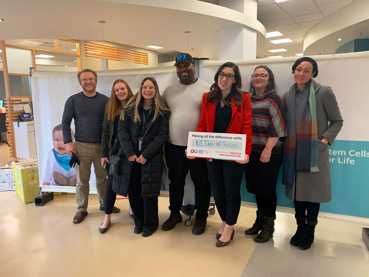Rallied some of the <a href="/NS_Justice/">Nova Scotia Justice</a> teammates for a group donation <a href="/CanadasLifeline/">Canadian Blood Services</a>! #canadaslifeline