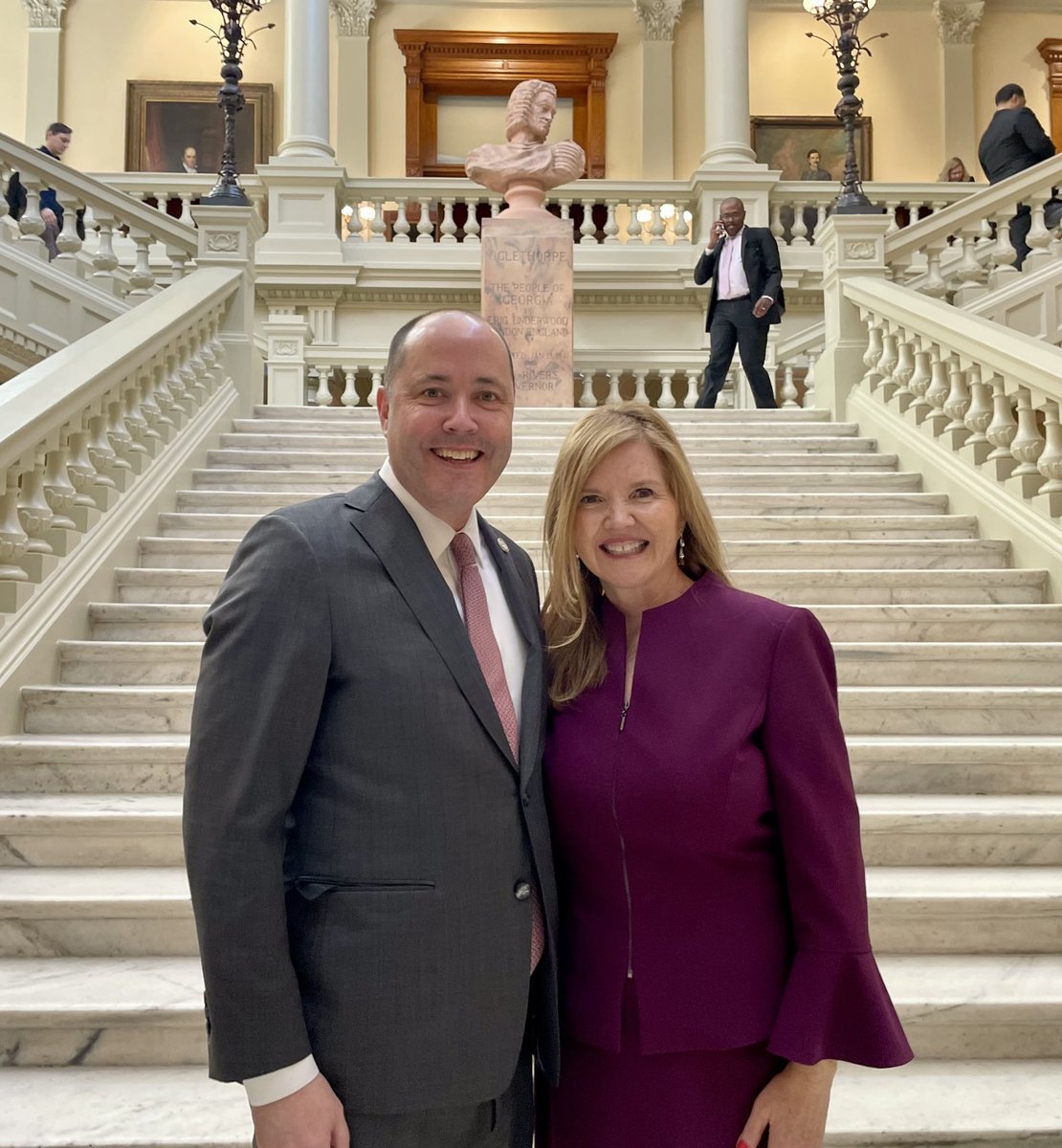 Georgia_AG's tweet photo. Congrats to @GovKemp on a powerful State of the State focused on critical issues.

- Tax cuts
- Tort reform
- School safety
- Mental health
- Public safety

Proud to stand with him in the fight against gangs &amp; human trafficking—together, we’re making Georgia safer &amp; stronger! https://t.co/wm9iHcvkbs