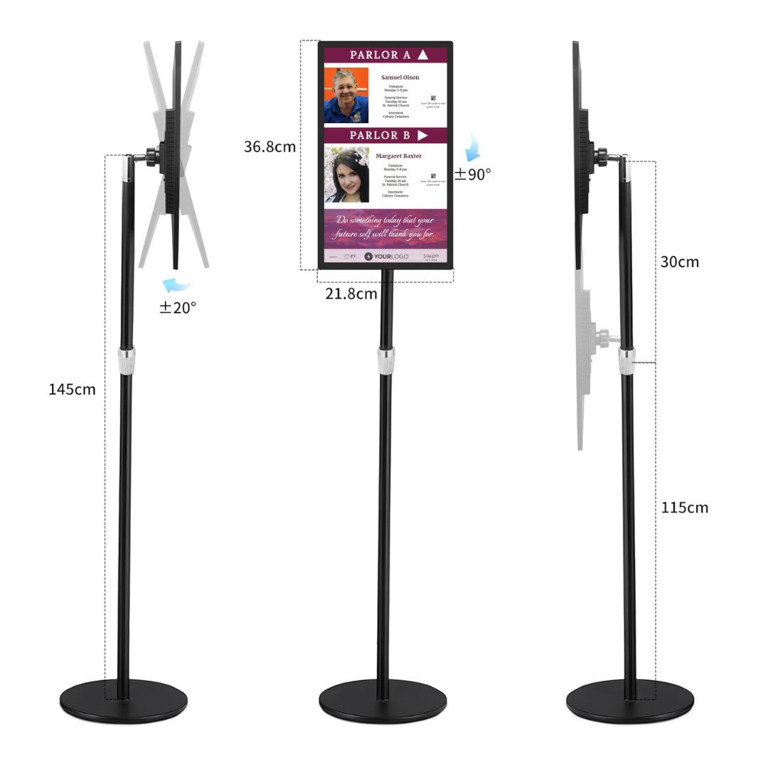 funeralscreen's tweet image. Versatility on the move! Our 15&quot; Free-Standing Digital Sign brings professional messaging wherever you need it. Light enough to relocate in seconds, elegant enough for any space in your funeral home.
funeralscreen.com/product/15-fre… 
#FuneralHome #FuneralTechnology #ModernFuneralHome