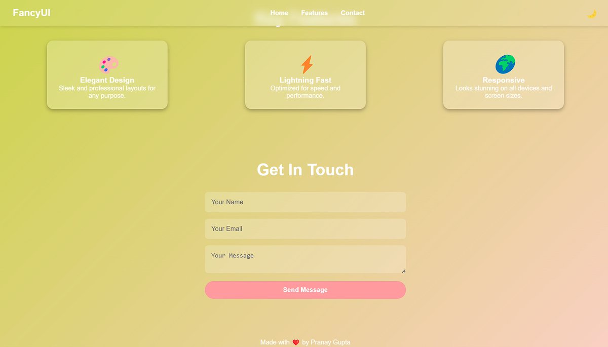 💻 #100DaysOfCode Day 25 &amp; 26
🎨 Built a fancy UI website! Focused on clean, responsive design with smooth animations. 🚀
✨ Explored:
Advanced CSS styling
Flexbox/Grid magic

Minimalist animations for a modern feel